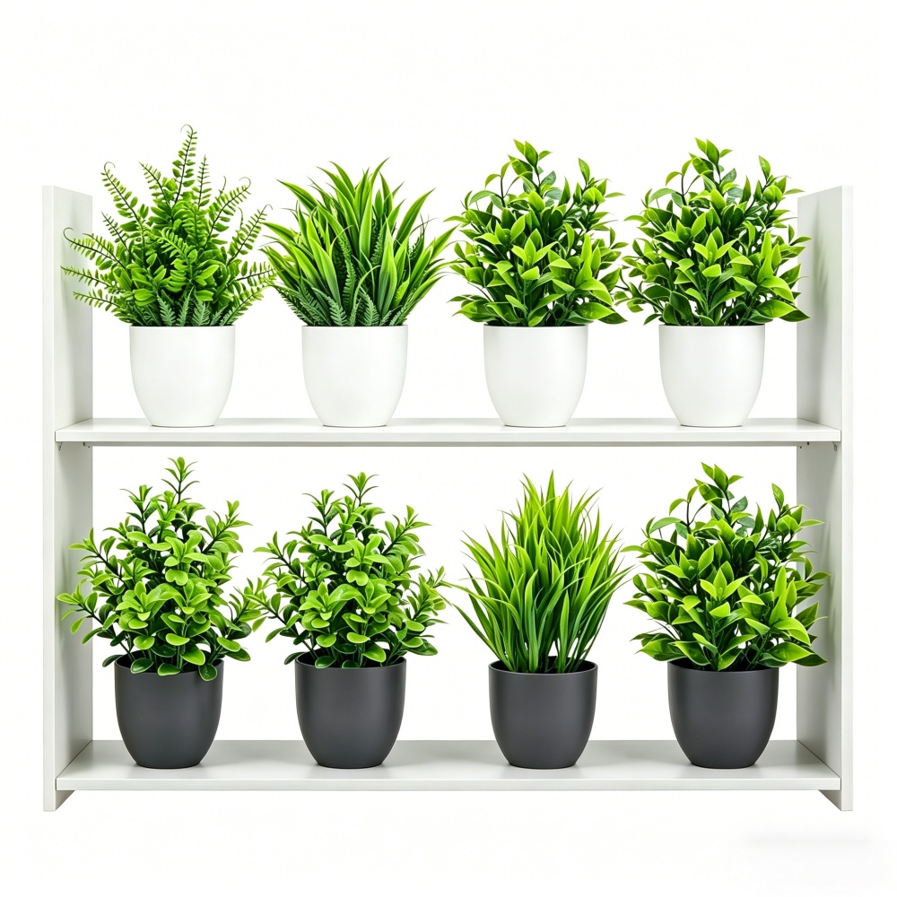 Bonsai Garden Ideas - 4 adet/takım Mini Yapay Bitkiler Saksı