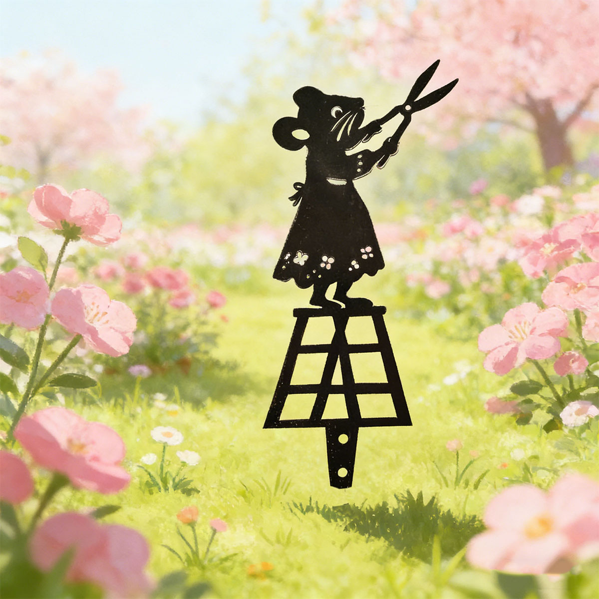 Siyah Siluet Çizgili Metal Bah - Bonsai Garden Decor incelemesi ve fiyatı